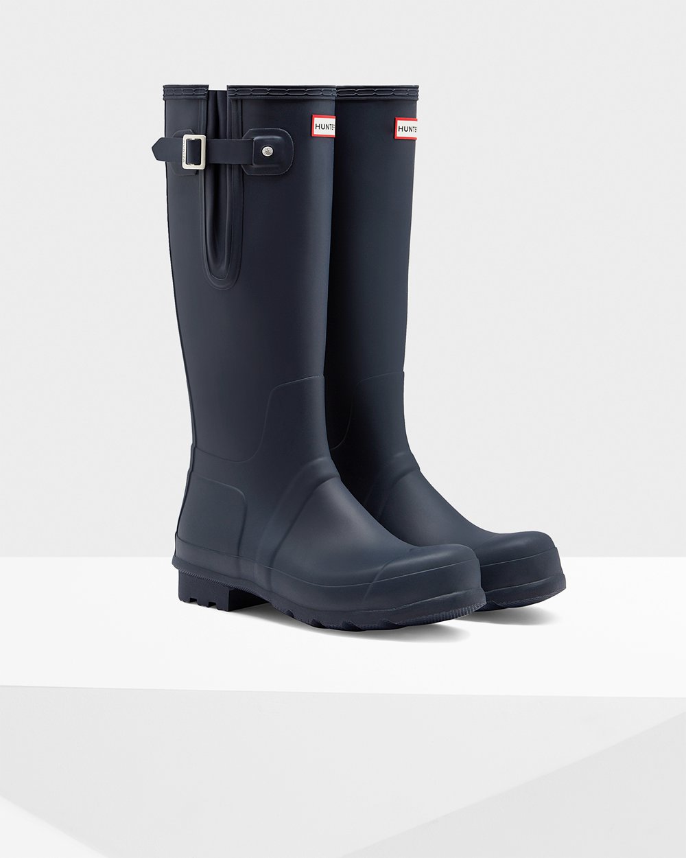 Men Hunter Original Side Adjustable | Tall Rain Boots Navy | NZ-50869-VTYU